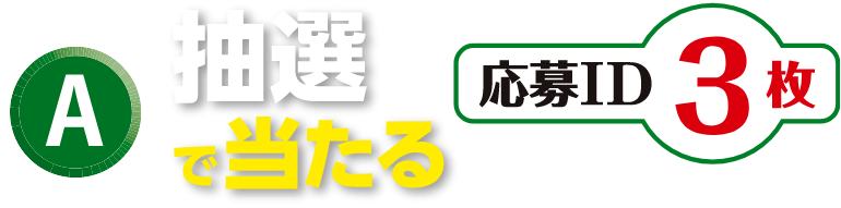 A賞 抽選で当たる 応募ID 3枚